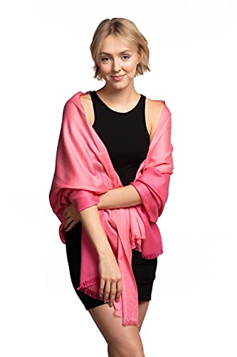 EURKEA Women's Scarf Pashmina Silky Soft Shawls Wraps Stole for Evening, Wedding and Gift - color: Pale Pink Blend