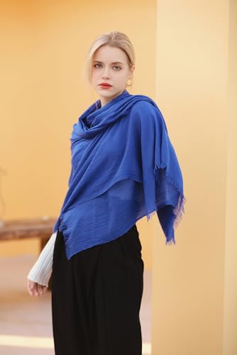 Pashmina Shawl Party Wraps Evening Dress Bridesmaid Long Cotton Scarves for Wedding - color: Dark Blue 26
