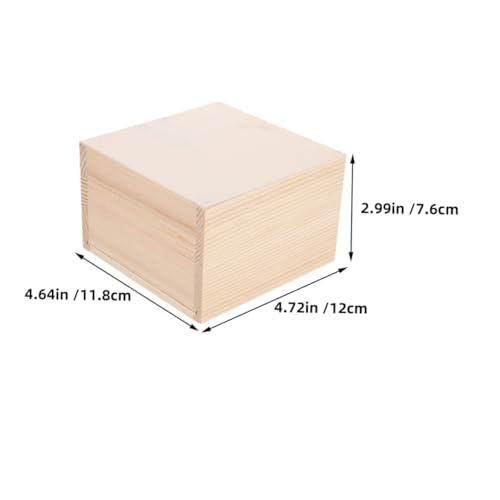 Zerodeko 2pcs Unfinished Wooden Storage Box with Slide Lid Small Beige Jewelry Organizer for Diy Crafts Present Packaging Weddings and Special Occasions