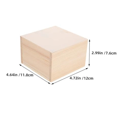 Zerodeko 2pcs Unfinished Wooden Storage Box with Slide Lid Small Beige Jewelry Organizer for Diy Crafts Present Packaging Weddings and Special Occasions
