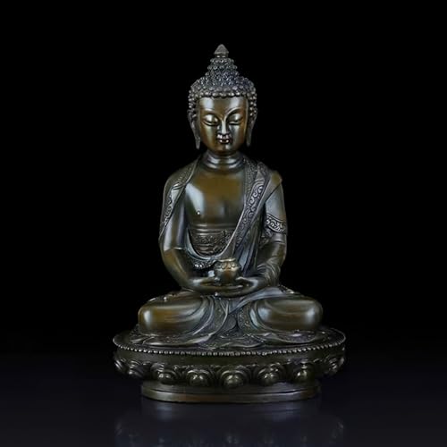 Amitabha Buddha Statue – 6.3IN/16CM Handcrafted Bronze Meditation Sculpture, Lost-Wax Cast Artwork for Home Altars, Zen Décor & Meaningful Spiritual Gifts - color: 6.3in Amitabha