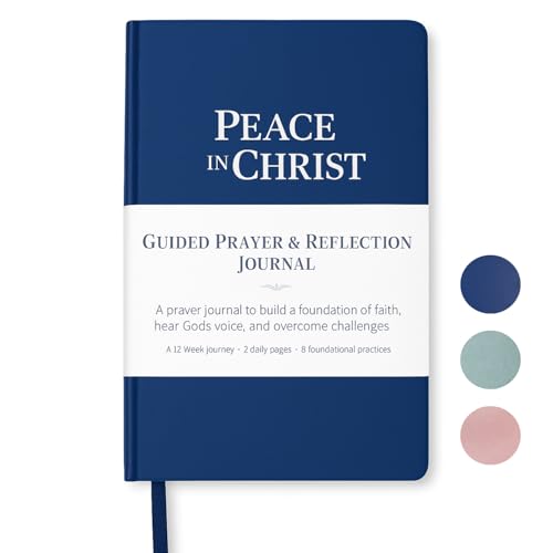Prayer Journal – Peace in Christ 12-Week Guided Christian Prayer Journal for Women & Men with Daily Prayer Prompts, Scripture, Gratitude & Reflection for Spiritual Growth - color: Blue