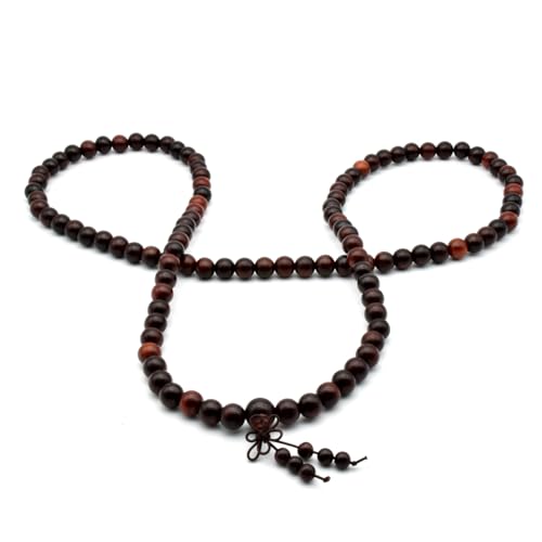 Zen Dear Unisex Natural Rosewood Prayer Beads Buddha Buddhist Prayer Meditation Mala Necklace Bracelet - style: 10mm*108