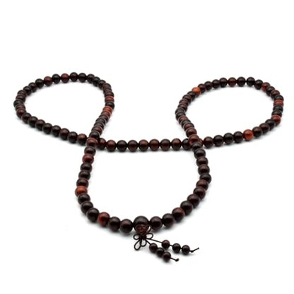 Zen Dear Unisex Natural Rosewood Prayer Beads Buddha Buddhist Prayer Meditation Mala Necklace Bracelet - style: 10mm*108