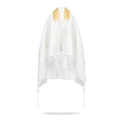 A supervised kosher Tallit Gadol Prayer Shawl from Israel,Wedding Model Diamond,Non-Slip.Wash and Iron easily. - color: With Gold Stripes, size: Size 50 - 68 x 48 Inch