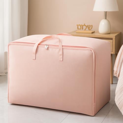 XL Large Capacity Non-Woven Fabric Storage Bag - New Packing Bag for Clothes and Quilts,Pink - color: Pink