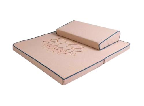 Large and Meditation Cushion,Square Handcrafted Meditation Mat,Portable Foldable Floor Cushion Outdoor Coconut Fibre Linen Yoga Cushion(Size:60x60cm(24x24inch),Color:Off White) - color: Off White, size: 60x60cm(24x24inch)