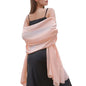 Womens Scarf Pashmina Shawls and Wraps for Evening Dresses Like Chiffon Silk Scarf for Bridal Weddings - color: Peach Beige