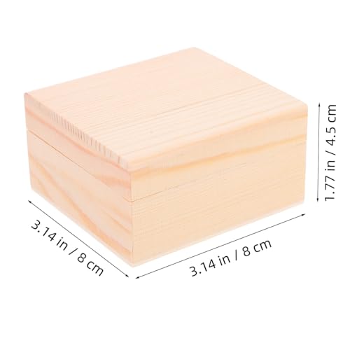 Veemoon Unfinished Wooden Storage Box with Lid Elegant Memory Keepsake Organizer for Home Office Item Storage Multifunctional Wooden Container for Jewelry Trinkets