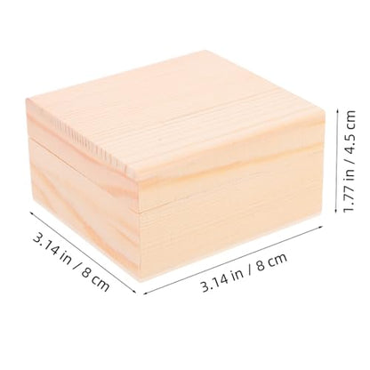 Veemoon Unfinished Wooden Storage Box with Lid Elegant Memory Keepsake Organizer for Home Office Item Storage Multifunctional Wooden Container for Jewelry Trinkets
