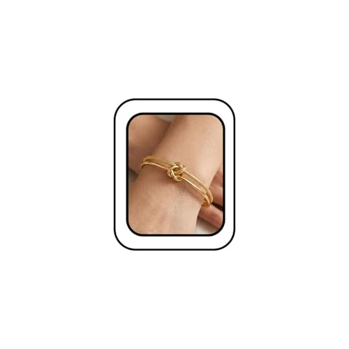Gold Knot Cuff Bracelets for Women,Adjustable Rope Stack Non Tarnish Statement Forever Friendship Minimalist Trendy Bracelet Jewelry Gifts for Women