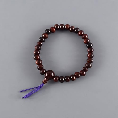 Japanese Shitan Rosewood Bracelet Juzu Rosary Prayer Mala beads Handmade in Kyoto bracelet for men - style: With bossa