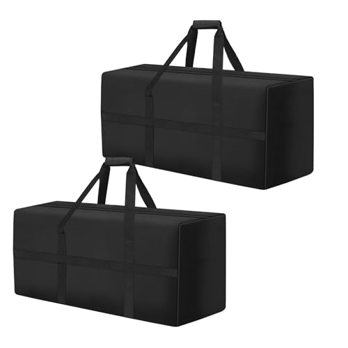 LYHNMW 2Pack Outdoor Cushion Storage Bag, 600D Oxford Fabric Waterproof Extra Large Patio Furniture Bag, Cushion Organizer Bag with Zipper & Padded Handle(69"L x 21.7"W x 29.5"H) - size: 2pcs 69"L x 21.7"W x 29.5"H