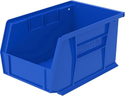 Akro-Mils 30237 AkroBins Plastic Storage Bins, Space-Saving Stackable Bins for Garage, Pantry, Craft Organization, 9" x 6" x 5", Blue, 12-Pack - color: Blue