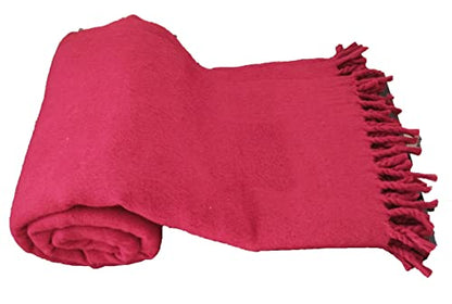 PARIJAT HANDICRAFT Wool Meditation Shawl Tibet Monks Burgundy Red Prayer Wrap to Strengthen Your Daily Meditation Practice