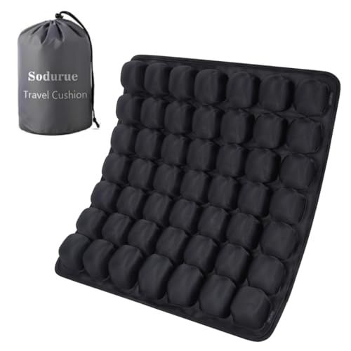 Travel Cushion Airplane seat,Airplane seat Cushion for Long Flights,Press Type air Inflatable Wheelchair seat Cushion for Car,Office,Stadium,Ergonomic Comfort Support,Heavy Duty (49 Air Bag) - size: 49 Air Bag