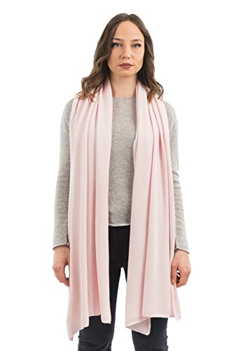 Dalle Piane Cashmere Womens Wool Cashmere Blend Stole Soft Italian Shawl Wrap for Wedding Evening Gift Made in Italy - color: Pink