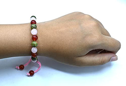Amazing Gemstone Bracelet for Fertility Luck Manifestation - Fertility Crystals Carnelian Unakite Rose Quartz Bracelet Set for Men Women Healing Calming Anxiety Stress Relief Gifts (Adjustable) - color: Fertility