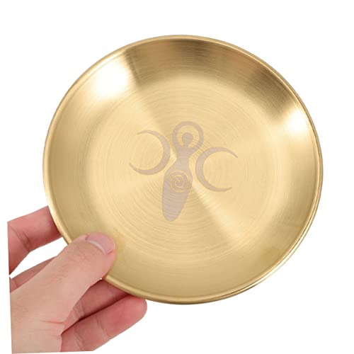 ORFOFE 2pcs Pentacle Altar Plate Elegant Tealight Holder Tray for Rituals Ceremonies Smooth Edges Multi-purpose Decorative Storage for Home Decor