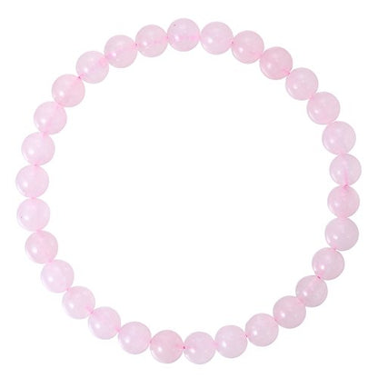 BRCbeads Gemstone Bracelets Natural Gemstone Birthstone Handmade Healing Power Crystal Beads Elastic Stretch 7.5 Inch Gift Box Unisex - color: Rose Quartz