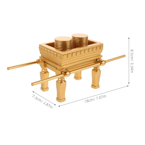 VOSAREA Religious Festival Tabletop Decoration: Golden Miniature Altar - Wealth Blessing Table Centerpiece - Fengshui Housewarming Decor - size: 18.00X8.50X7.30CM