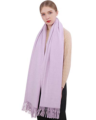 RIIQIICHY Winter Scarfs for Women Pashmina Shawls Wraps for Evening Dresses Large Warm Soft Scarves - color: Lavender