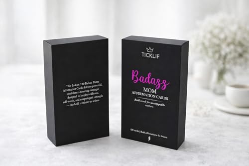 Badass Affirmation Cards for Women, Her, Moms – Birthday Gifts – Mothers Day Gifts , 120 Daily Motivational and Inspirational Cards for Strong Women, Funny & Empowering Deck New Mom, Wife, First Mom from Son, Daughter, Kids, Husband