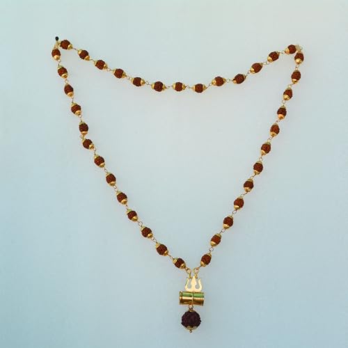 Rudraksha Mala shiv ji Mahakal Locket Rudraksha Mala Mahakal Locket Rudraksha Mala Shiva Rudraksha Mala Mahakal locket with chain - style: design 9