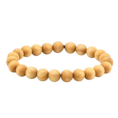 Men Women Wooden Bead Bracelet Natural Wood Yoga Bracelet Bangle - color: E3:1pcs 8mm