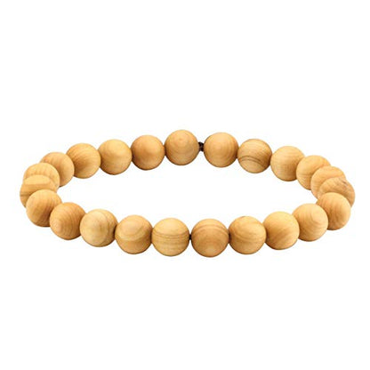 Men Women Wooden Bead Bracelet Natural Wood Yoga Bracelet Bangle - color: E3:1pcs 8mm