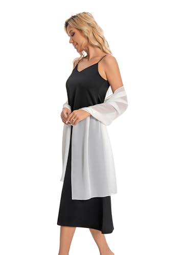 Chiffon Shawls and Wraps for Evening Dresses Women Elegant Soft Scarf Bridal Scarve Wedding Stole - color: Cream, size: Plus Size