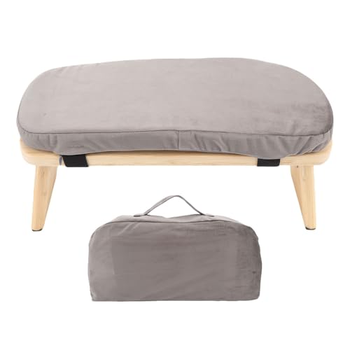 Wooden Meditation Bench Ergonomic Detachable Soft Cushion for Yoga Meditation Stool for Home Yoga Practice and (Grey) - color: Grey
