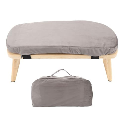 Wooden Meditation Bench Ergonomic Detachable Soft Cushion for Yoga Meditation Stool for Home Yoga Practice and (Grey) - color: Grey