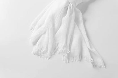 Jeelow Solid Color Scarf Wrap Shawl for Women Men – Soft Lightweight Head Scarf, All Season, Travel Beach Office Daily Wear - color: Basic White