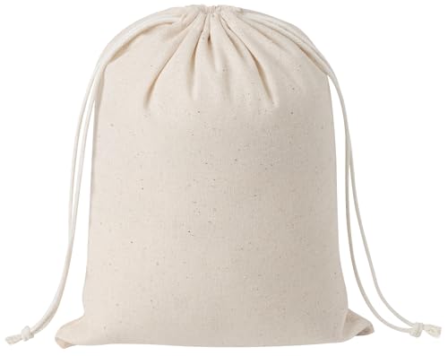 100 Percent Cotton Drawstring Bags, Reusable Quality with Double String, For Pantry Gifts Kitchen - Pack of 6 (Natural Beige, 6 x 8 Inch) - color: Natural Beige, size: 6 x 8 Inch
