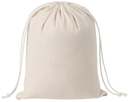 100 Percent Cotton Drawstring Bags, Reusable Quality with Double String, For Pantry Gifts Kitchen - Pack of 6 (Natural Beige, 6 x 8 Inch) - color: Natural Beige, size: 6 x 8 Inch