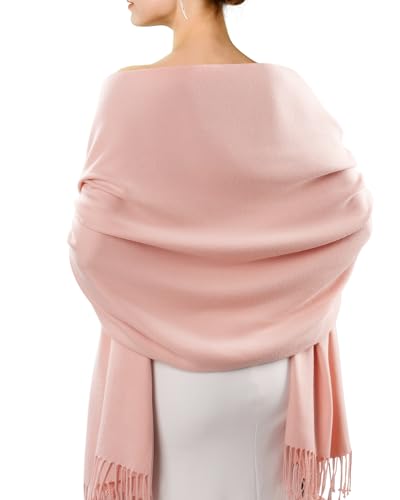 FURTALK Pashmina Shawl Wraps for Women Evening Dresses Blanket Scarves Fashion Scarf Wedding Gifts - color: 09-baby Pink