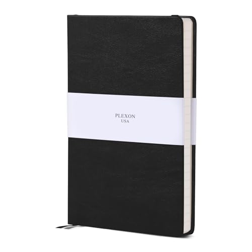 Plexon Dotted Journal Notebook, Notebook Journal 160 Pages, Dotted Notebook Medium 5.7 inches x 8 inches, 120 GSM Thick Paper, Black, Hardcover - color: Black, style: Dotted