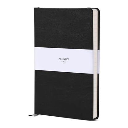 Plexon Graph Paper Notebook, Notebook Journal 160 Pages, Graph Notebook Medium 5.7 inches x 8 inches, 120 GSM Thick Paper, Black, Hardcover - color: Black, style: Graph