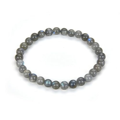 Adabele 1pc Natural Stretch Gemstone Bracelet 6mm (0.24 Inch) Bead 7" 7.5" 8 inch Healing Crystal Quartz Energy Chakra Jewelry Women Birthday Gift - color: Grade A Labradorite, size: 7 inch