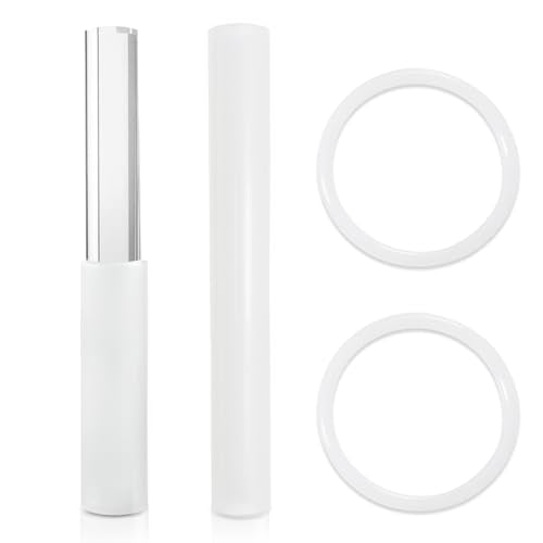 4 Pcs Singing Bowl Mallet And Silicone O Ring Set,Include 2 Acrylic Rubber Mallet Striker,2 Silicone Cushion for Playing Quartz Crystal Singing Bowls(White)