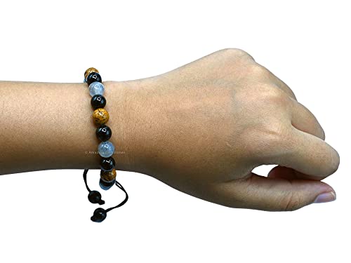 Amazing Gemstone Mood Bracelets for Kids Women Men Manifestation - Labradorite Mariyam Jasper Black Tourmaline Bracelet Set for Men Women Healing Calming Anxiety Stress Relief Gifts (Adjustable) - color: Mood Lifting