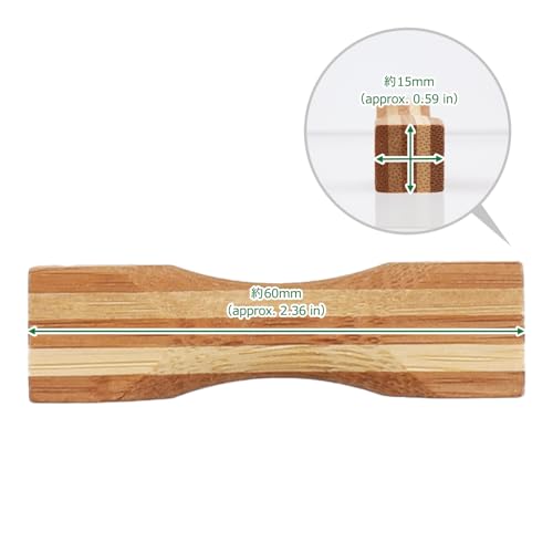 Japanese Bamboo Chopstick Rest - Tsuzumi Hourglass Shape - 2.4" (6cm) Traditional Zen Table Decor - Handcrafted in Japan - Set of 2 - size: 2 Pack