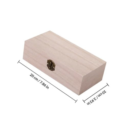 2pcs Wooden Storage Box Set Rectangular Retro Wood Jewelry and Tea Organizer with Flip Lid Natural Finish for Living Space and Packaging