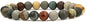 Angelstones Handmade Natural Healing Gemstone 8mm Round Beads Stretch Crystal Bracelet 7 Inch Unisex - color: Matt Polychrome Jasper