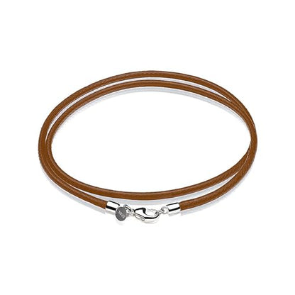 Leather Necklace for Men Women with Solid 925 Sterling Silver Lobster Clasp 3mm Black/Brown/LightBrown/Red Leather Necklace Cord 16/18/20/22/24/26/30 Inches - size: 20, style: Light Brown Leather Necklace