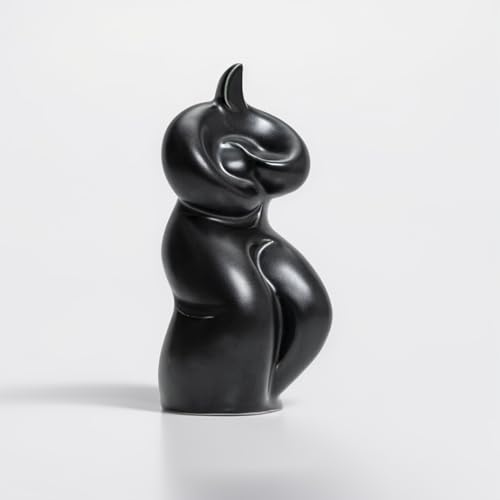 Tai Chi Motion Ceramic Sculpture - Handmade Jingdezhen Porcelain Statue, 7-Inch Abstract Yin Yang Zen Figurine for Home Office Desk Shelf Décor