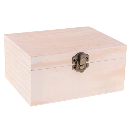 BBAUER Closet Mounted Storage Makeup Organizer with Mirror Plain Wood Storage Box Jewelry Case Display for Home Room Store Decoration