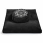 Meditation Cushion Set Zafu & Zabuton – Buckwheat Hull & Memory Foam, Adjustable Floor Pillow for Yoga, Meditation & Sitting, Removable Velvet Cover (Classic Black)