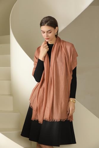 Pashmina Shawl Party Wraps Evening Dress Bridesmaid Long Cotton Scarves for Wedding - color: Rusty Red 15